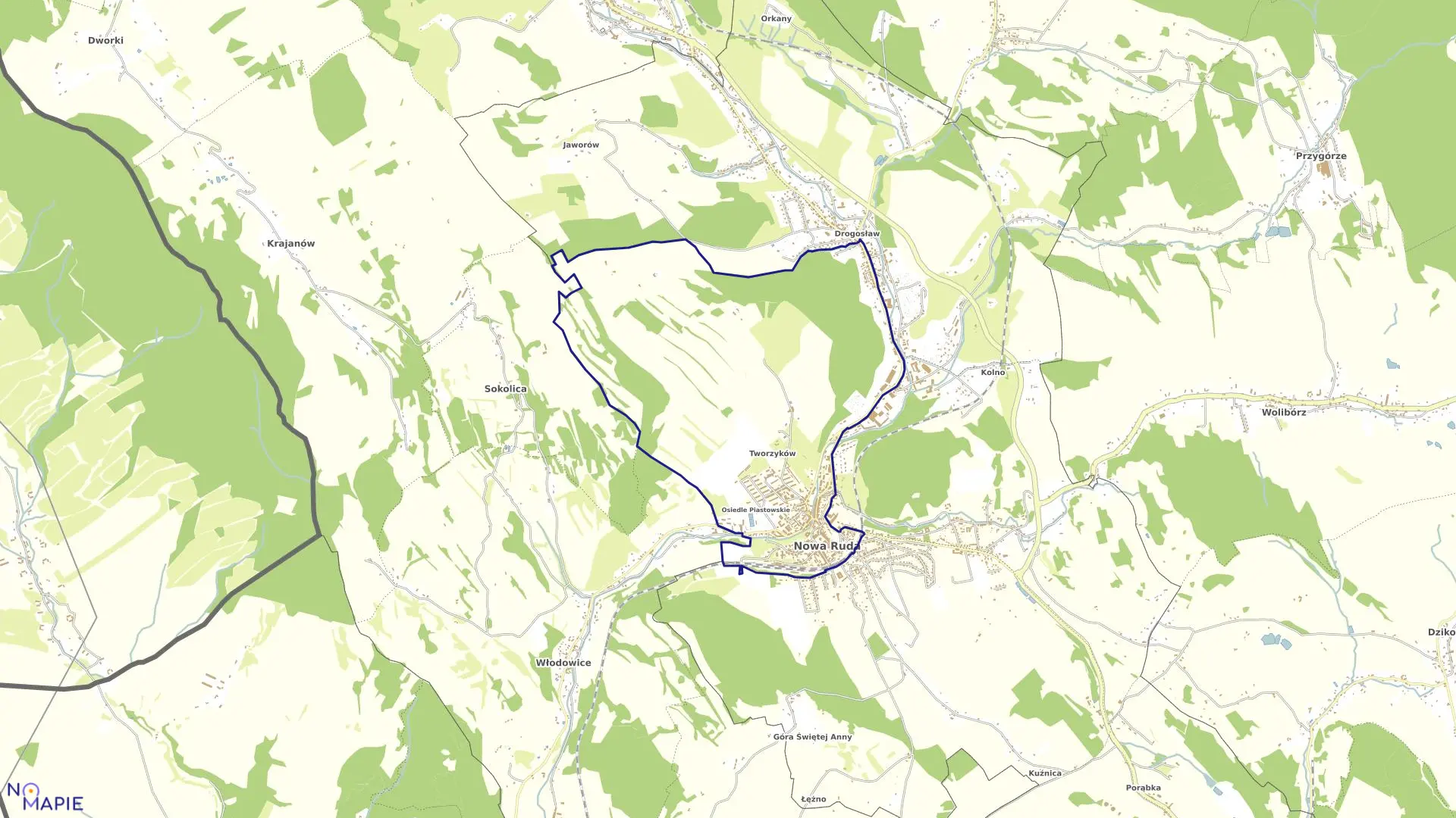 Mapa obrębu 3-Nowa Ruda w mieście Nowa Ruda