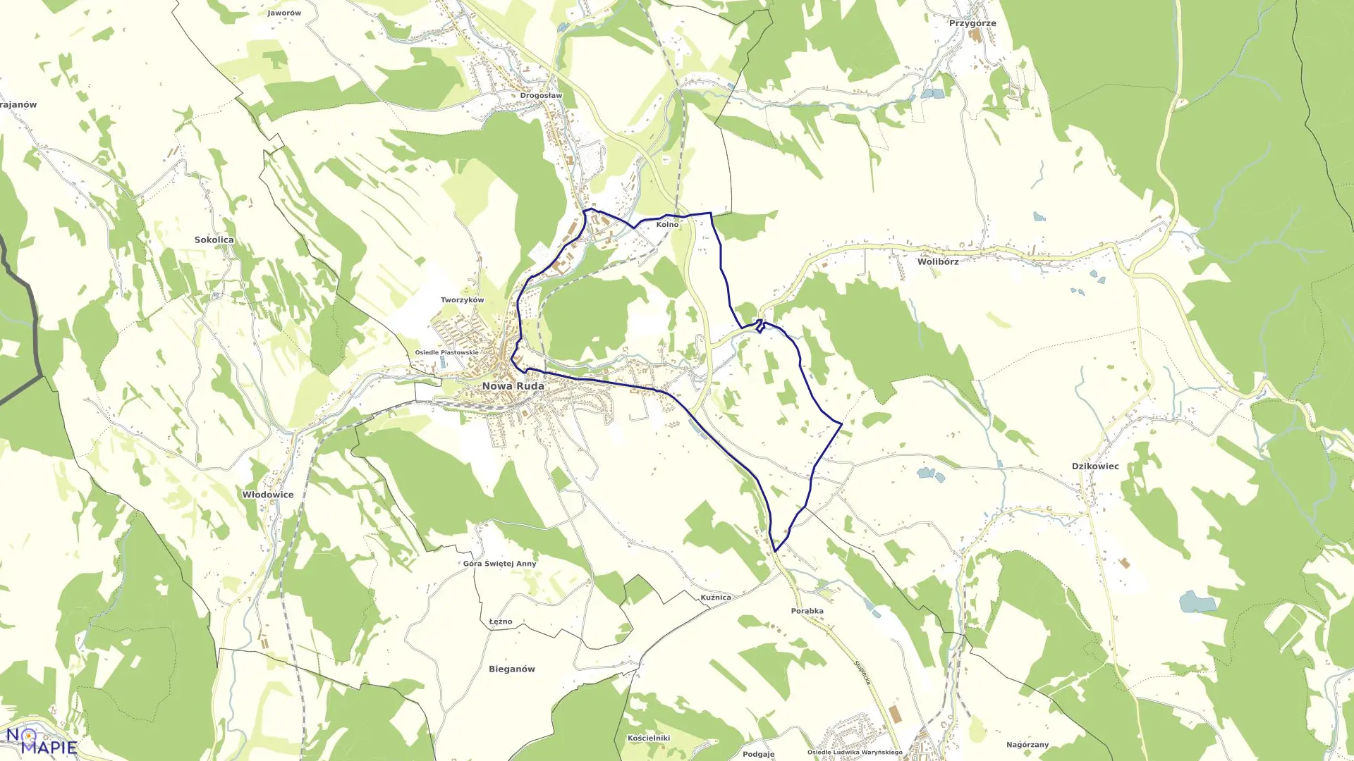 Mapa obrębu 4-Nowa Ruda w mieście Nowa Ruda