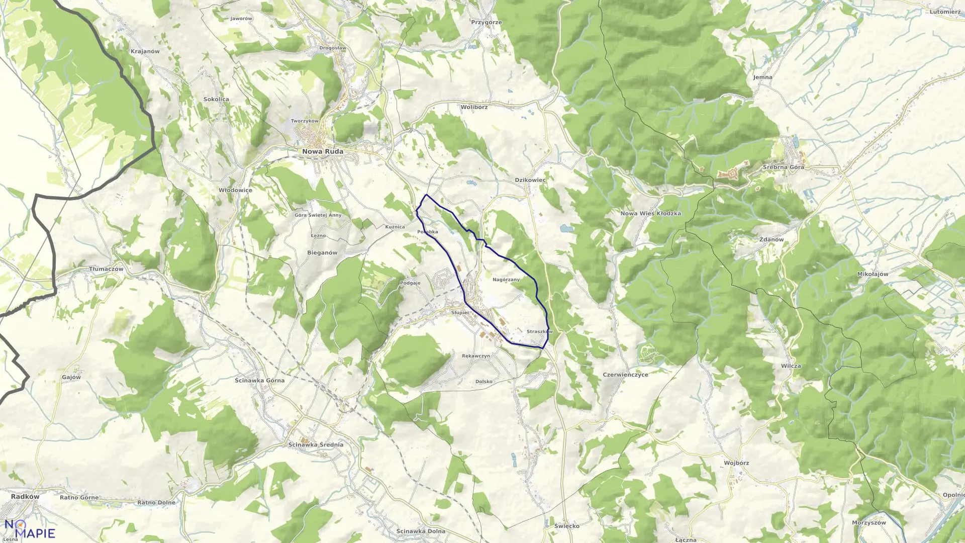 Mapa obrębu 7-Słupiec w mieście Nowa Ruda