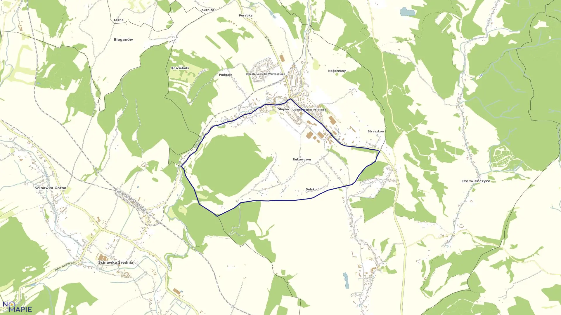 Mapa obrębu 8-Słupiec w mieście Nowa Ruda